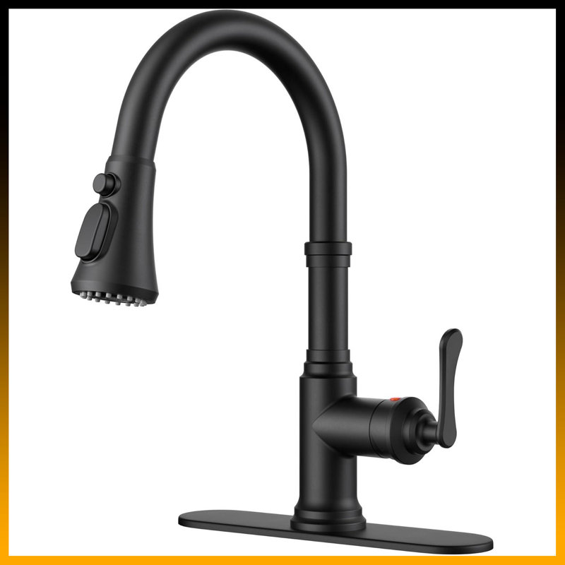 Vintage Stainless Steel Pull-Down Kitchen Faucet - High Arc Single Handle, 3-In-1 Sprayer For Farmhouse, RV, Bar (Fits 1 Or 3 Holes)