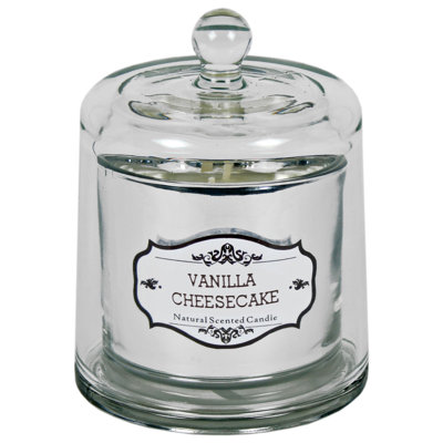Vanilla Cheesecake Scented Jar Candle with Glass Holder