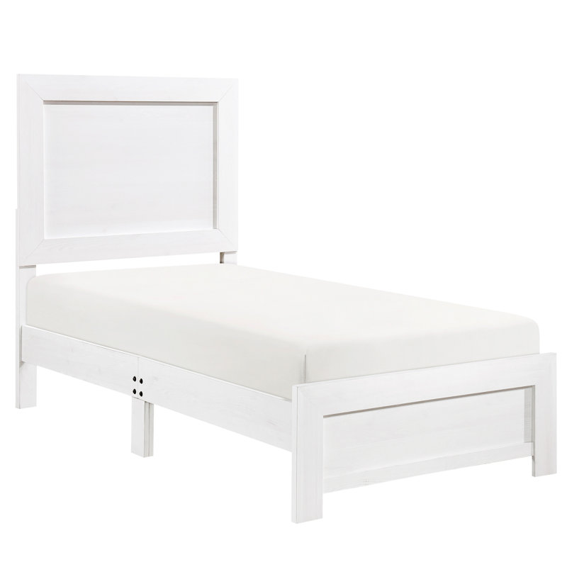 Bedroom Twin Size Bed In White - Required Box Spring Setup Modern Finish Needed, Twin, White