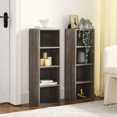 Home Office Bookcase Display, 8 Media Tower Rack With Adjustable Shelves, Exquisite And Stable Construction Rack, Material Easy Cleaning