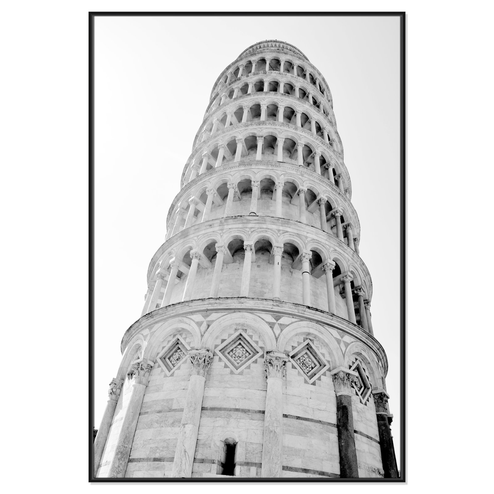 Iconic City Collection "Pisa" Print by Natalie Carpentieri, Black Floater Frame, No, 61.5" H x 41.5" W x 2" D