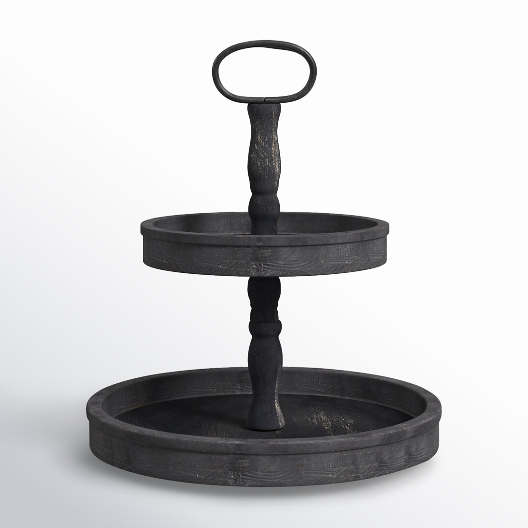 Adrianna Solid Wood Tray Birch Lane™ Color: Black