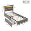 UK & EU Linen Upholstered Bed Frame with 360° RGB LED & USB Type-C, Underbed Storage Drawers, Single, Double & King, Grey & Beige-1894102166-1894102167