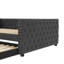 Lit de jour double, canapé-lit capitonné capitonné avec couchette, lit de jour avec bouton et clou en cuivre sur accoudoirs carrés, lit de jour double avec couchette simple-1693361497