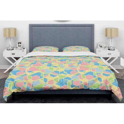 Polyester Twill Geometric Shapes Duvet Cover Set