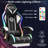 Hoffree LED Ergonomic Gaming Chair with Bluetooth Speakers and Vibration Lumbar Pillow-69741812