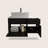 31.5" Black Floating Bathroom Vanity With White Ceramic Vessel Sink And Wall Mounted Design