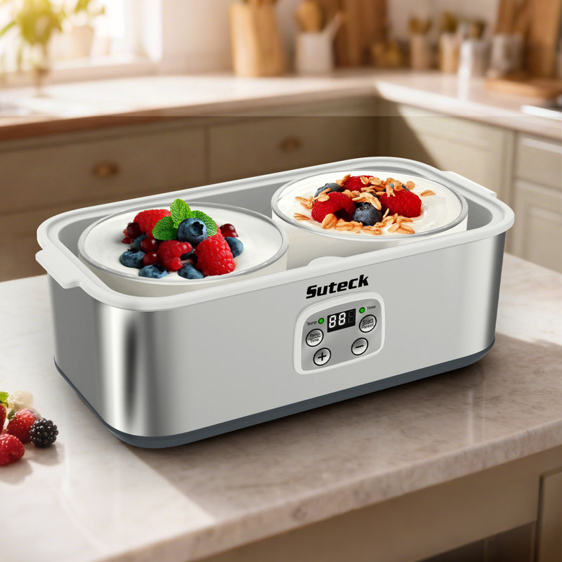 Machine à yogourt Suteck avec pots sans BPA et contrôle de la température et du temps réglable pour le yogourt fait maison