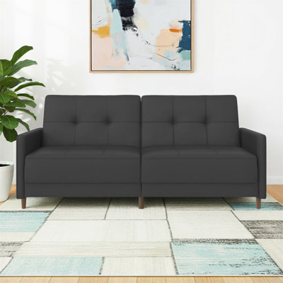 Benitez Twin 76'' Faux Leather Convertible Sofa