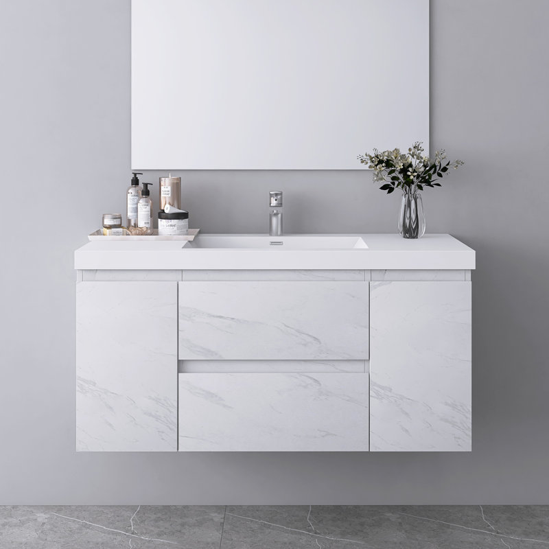 Armoire de salle de bain murale 48 po Minimalist, Blanc Jazz