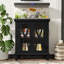 Meuble-lavabo moderne noir avec prises de courant, meubles multifonctionnels en MDF de ferme