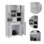 Armoire de cuisine 90, deux tablettes ouvertes, un tiroir, plusieurs armoires, blanc