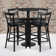 Naro 24'' Round Laminate Table Set with Round Base and 4 Ladder Back Metal Barstools