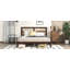 King Size Bed with Rattan Headboard, Two Storage Drawers, Rubber Wood Bed with Enhanced  Support Slats and Feet,Espresso