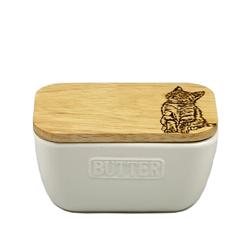 Ceramic Food Storage Container, White