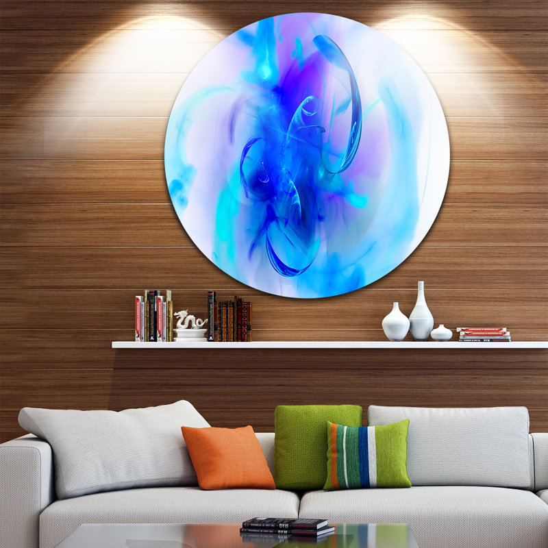«Fractal Blue 3D papier peint», impression sur métal, H 36 po x l 36 po x P 1 po
