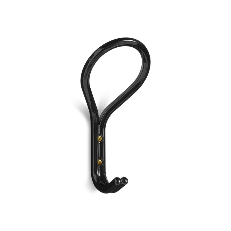 Clove Powder Coated Steel Wall Wall Hook, Black