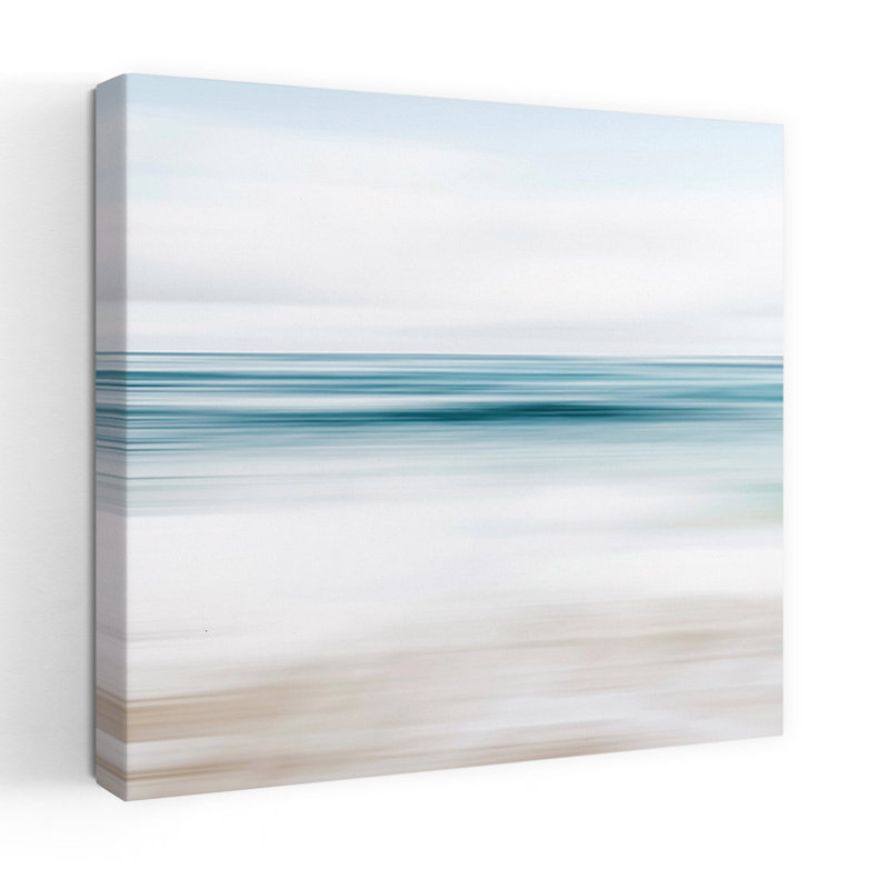 Abstrait plage, océan côtier abstrait, H 18 po x l 18 po
