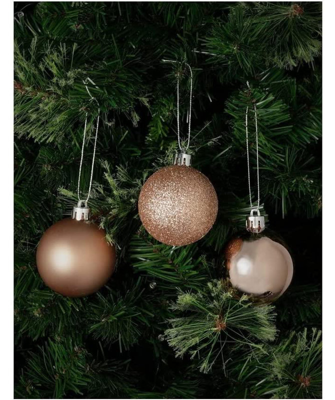 Polyvinyl Chloride (PVC) Bauble, 5cm H x 5cm W x 5cm D, Rose Gold
