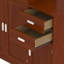 Lit plateforme simple en noyer avec rangement, garde-robe amovible et lit gigogne coulissant-761325489