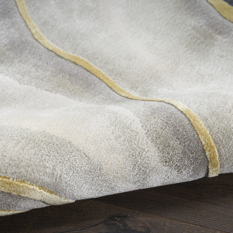 Hand Tufted Viscose Abstract Indoor Rug, Rectangle 2' x 3'