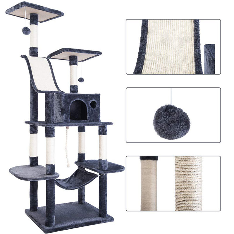 Abernathy 170cm H Cat Tree, Grey
