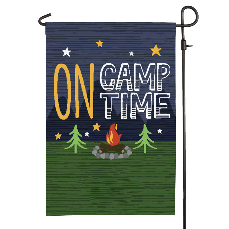 Drapeau de jardin 17,5 x 12 po On Camp Time, Oui