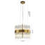 Lustre moderne 10 lumières dorées avec tiges en verre transparent -163567779