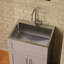 Armoire de salle de bain 24 "avec lavabo en acier inoxydable