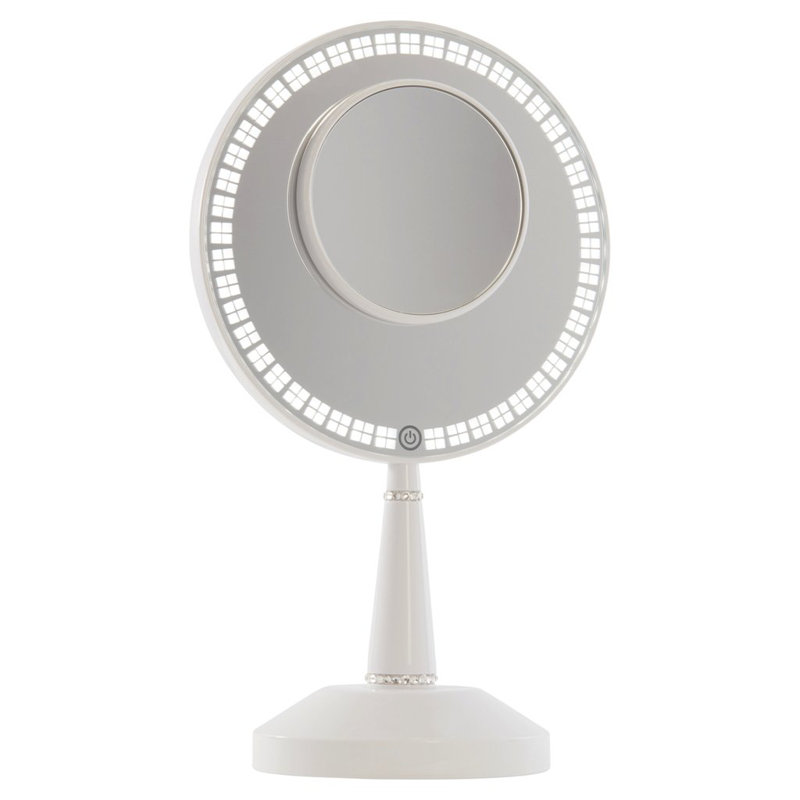 Miroir de maquillage Bijou, Blanc brillant