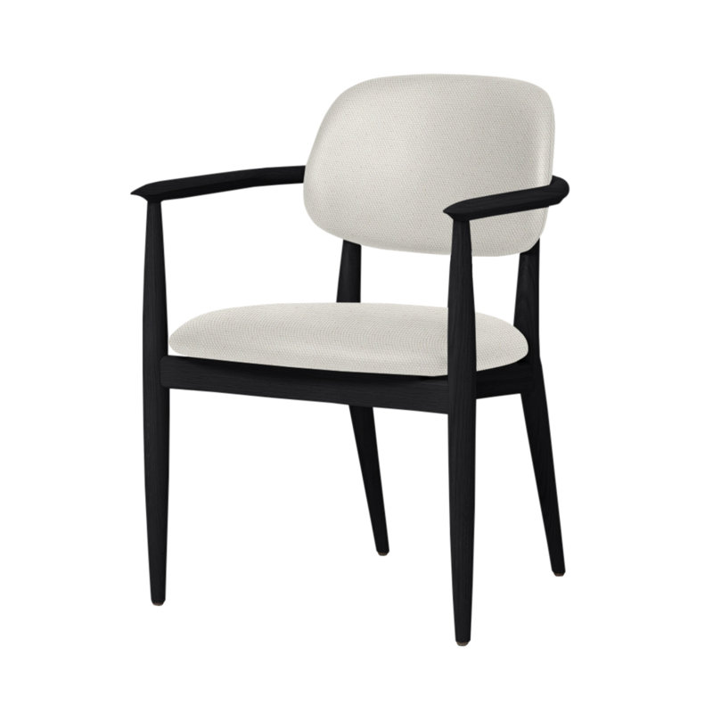Chaise Slow de Space Copenhagen, Chêne onyx, Toile naturelle