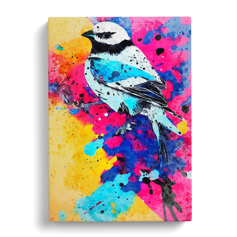 Splashed Bird No.5 Abstract - Wrapped Canvas, 60cm H x 40cm W x 3cm D