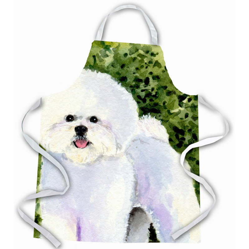 Tablier de bichon frisé bichon, Vert / blanc