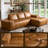 Bonelesss 114'' Modern Faux Leather Sectional Sofa With L-Shaped Chaise, Deep Seat Modular Couch For Living Room Or Bedroom, Upholstered Sofa, No Assembly Needed-323194000