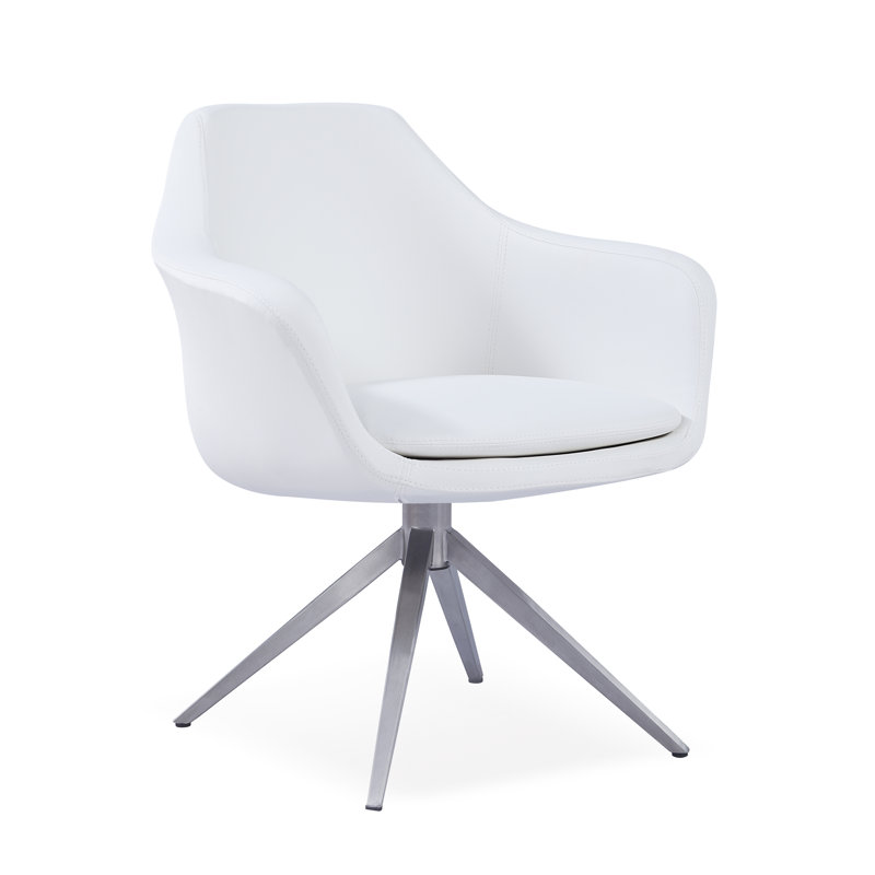 Chaise de réception Albarado, Blanc, Acier inoxydable