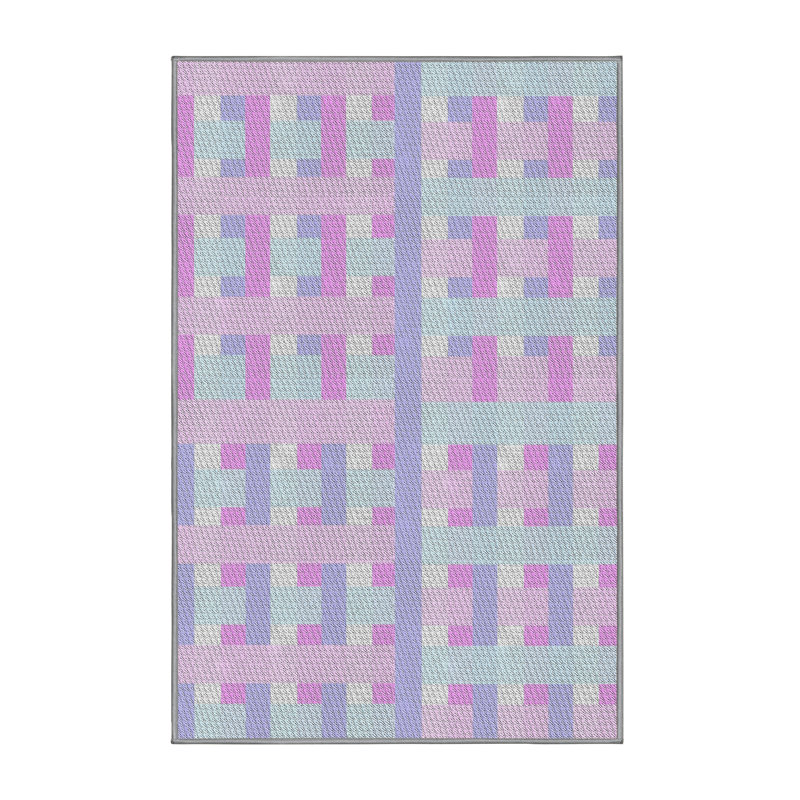 Tapis rose à motif écossais Kiely, Rectangle 4 pi x 6 pi