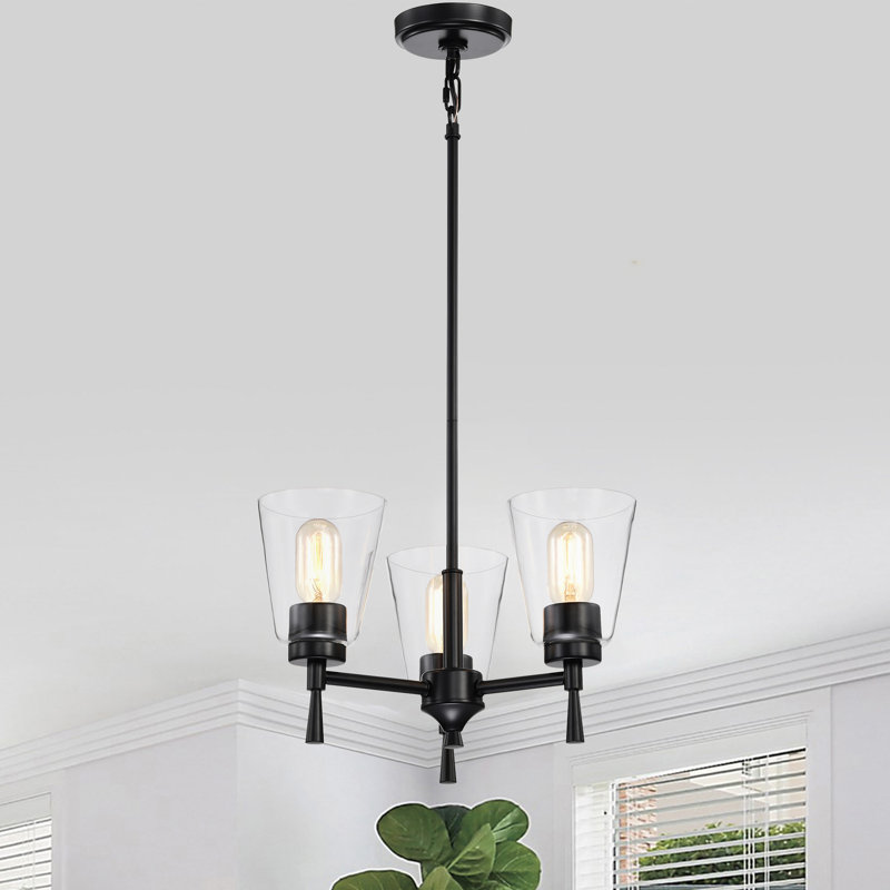 Briarwood 3 - Light Iron Dimmable Chandelier, Matte Black
