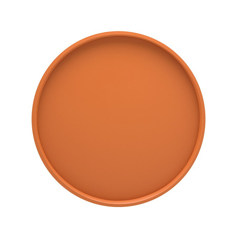 Ebern Designs Haowen Plastic Platter, Spicy Orange