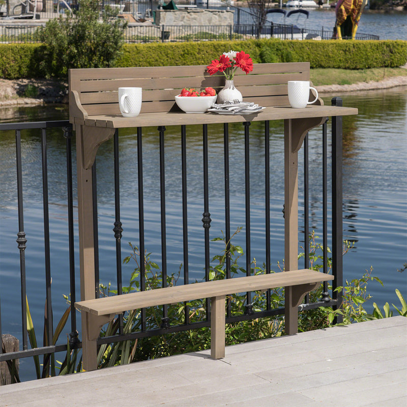 Table de bar d'extérieur en bois d'acacia pour le balcon (table incluse seulement)