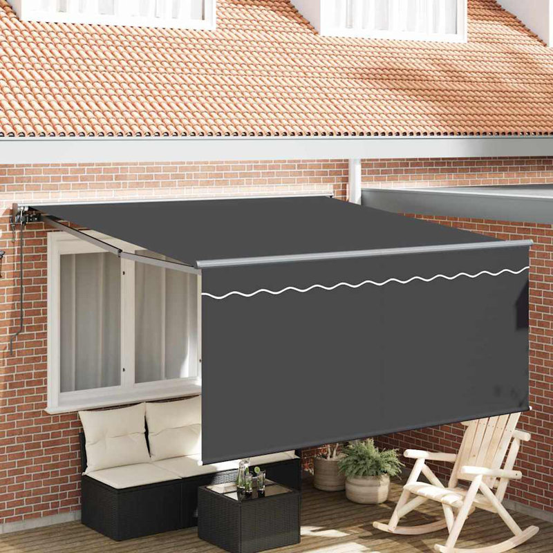 Brayden Studio 350cm W x 250cm D Fabric Cover Retractable Door / Window Awning