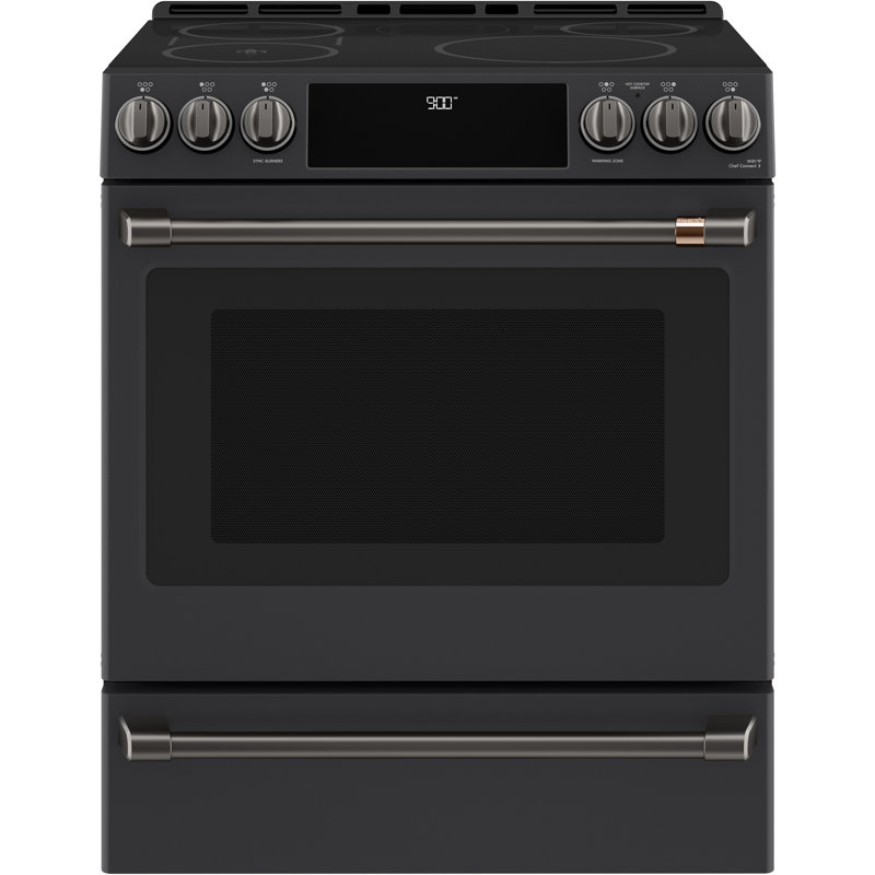Front Control Induction Range Handle Kit, Brushed Black