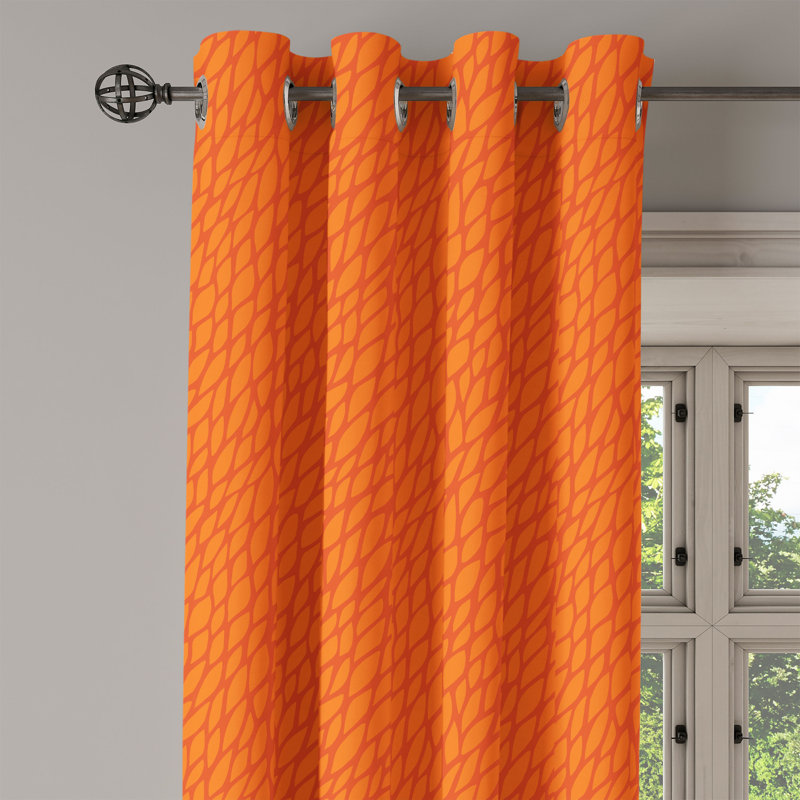 Burnt Orange Grommet Curtain Decorative 2-Panel Window Drapes, 50"x72", Orange Burnt Orange, 50" W x 63" L