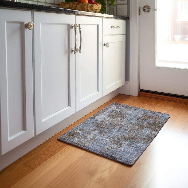 Premium Machine Washable Cerrito AMF573 Brown Rug, Rectangle 1'8" x 2'6"