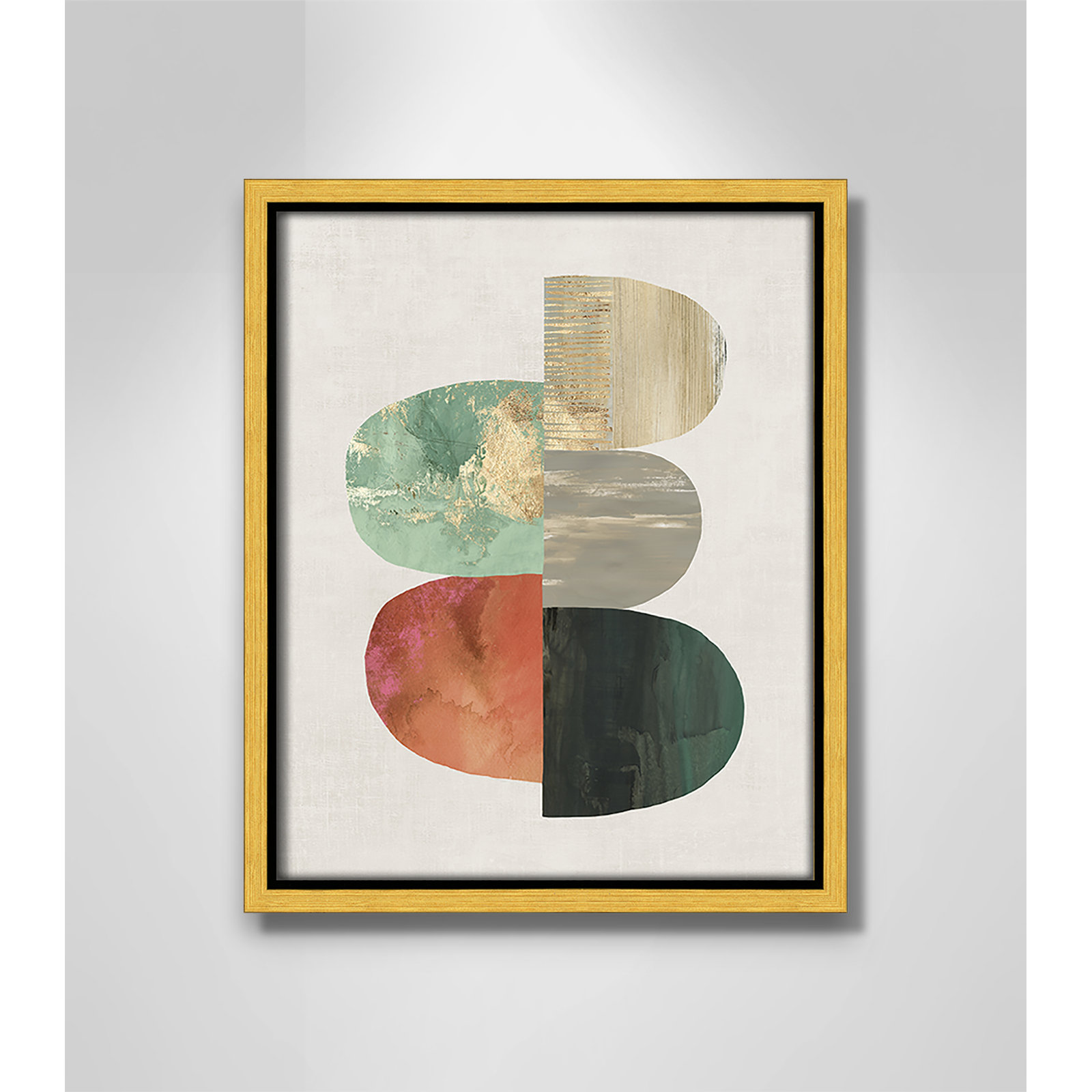 Evolving Energy I - Painting Print, Picture Framed Canvas, 11.5" H x 9.5" W, Gold