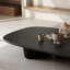 Table basse moderne, moderne, ovale, en bois, minimaliste, industrielle, noire, pour salon, bureau, salon