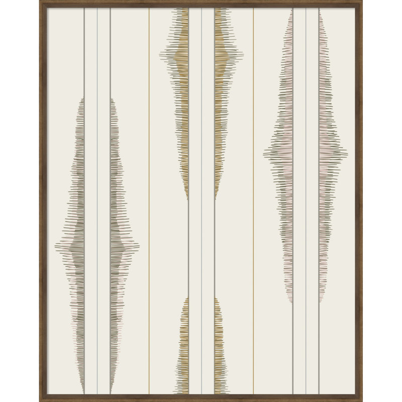 «Boho ikat rayures terry tons» par Annick, reproduction d'art sur toile encadrée, 41 x 33, Lucie bronze clair