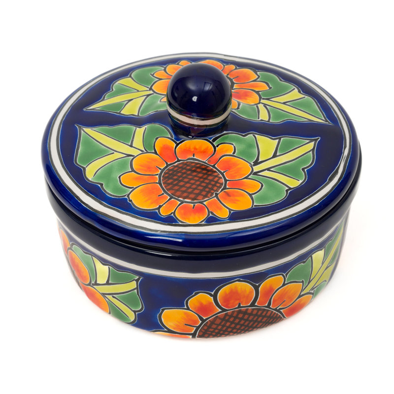 Enchanted Talavera Round Ceramic 2 Piece Casserole Bakeware Set