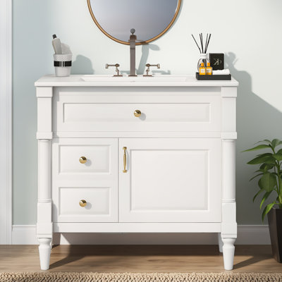 Meuble-lavabo peu encombrant avec lavabo - idéal pour les salles de bain, les salles d'eau et les salles de bain d'invités