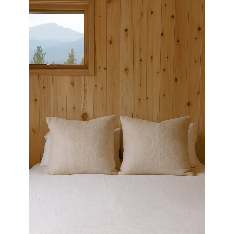 So Soft Linen Linen Throw Pillow, 22"H x 22"W, Down Blend, Warm Beige