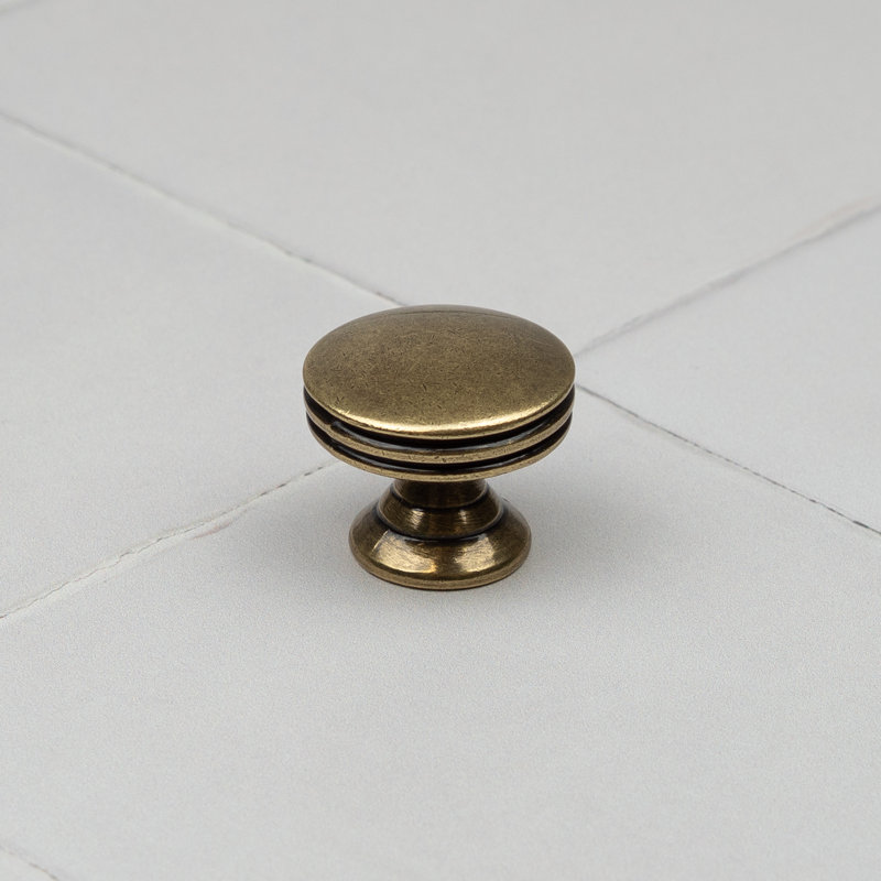 30mm Antique Brass Layered Round Knob